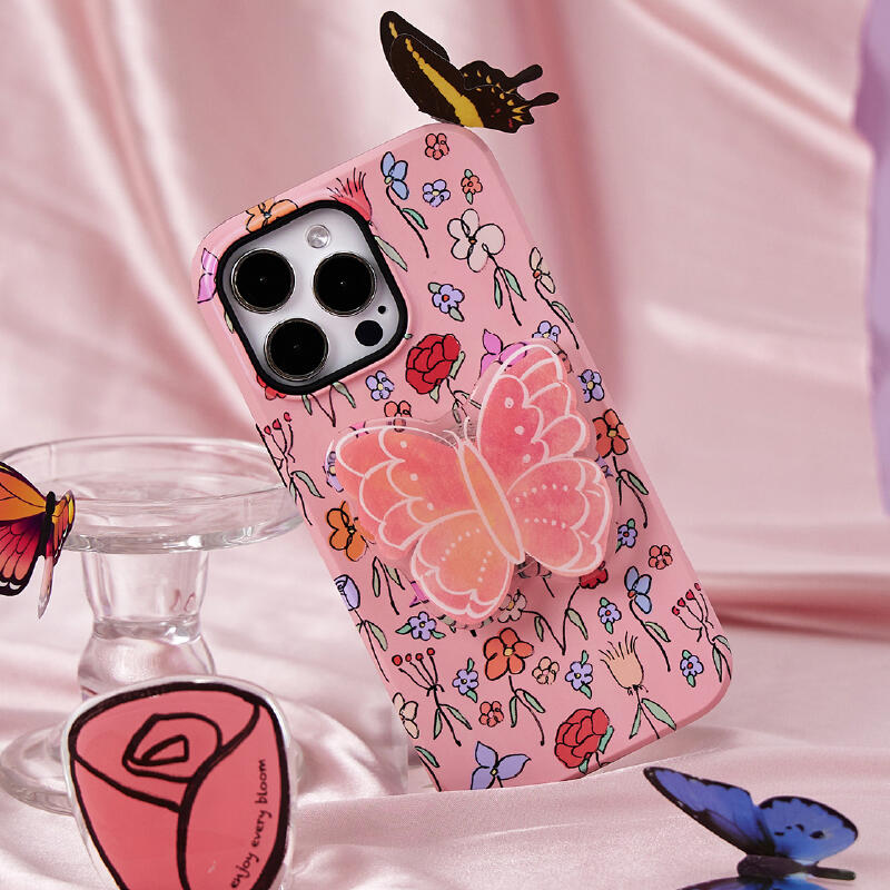 pink poo butterfly iPhone case
