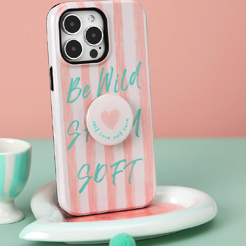 pink stripe logo iPhone case
