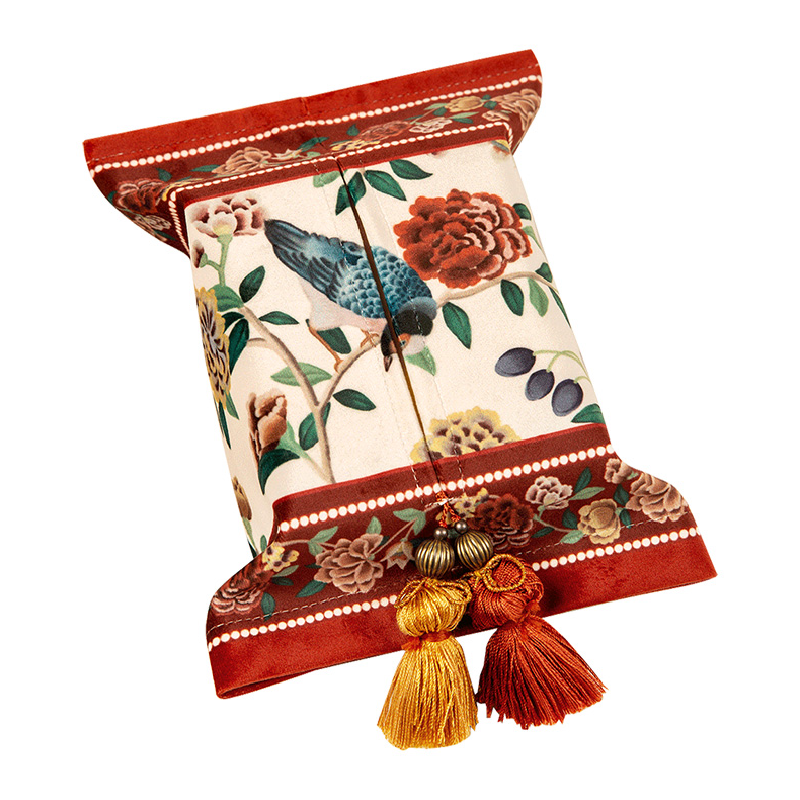 white red flower elegance tissue case