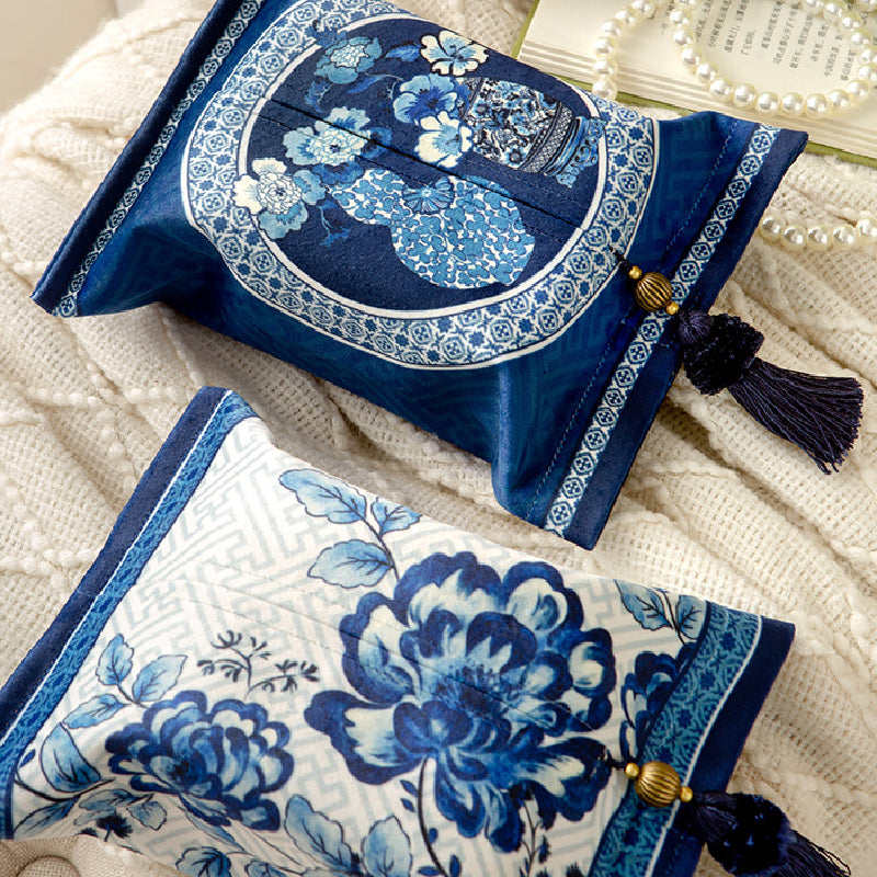 2design blue flower elegance tissue case