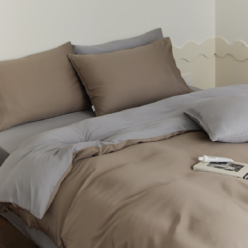 two-tone simple cotton bedlinen set