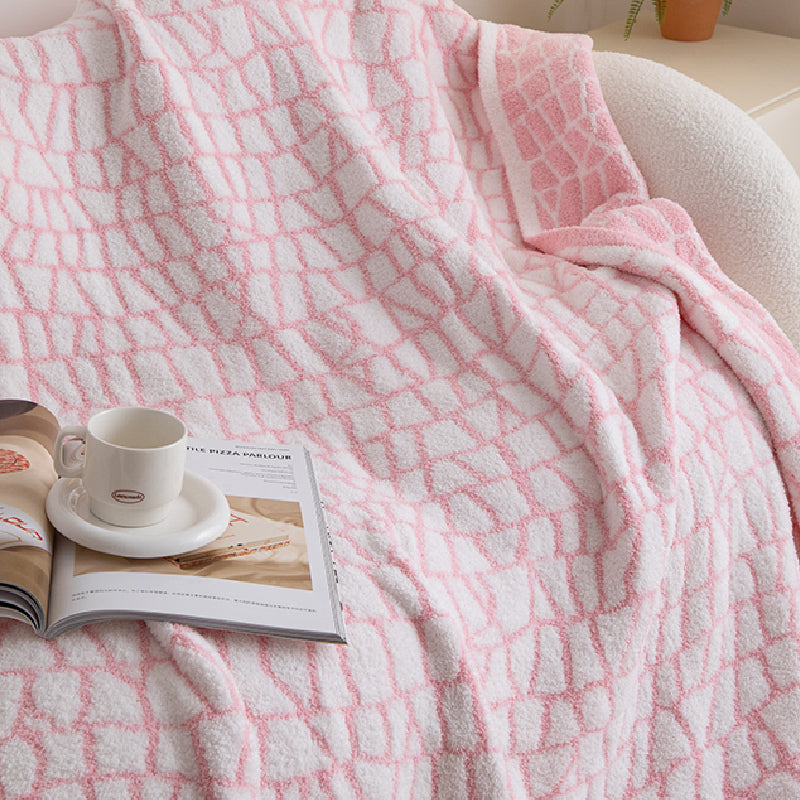 3color pastel block blanket