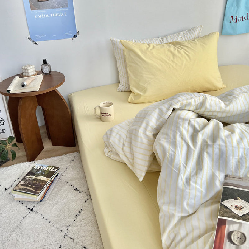 pastel stripe bedlinen set