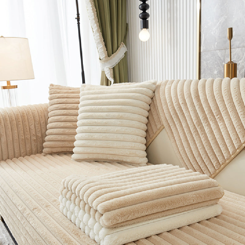 3color pastel simple stripe sofa mat