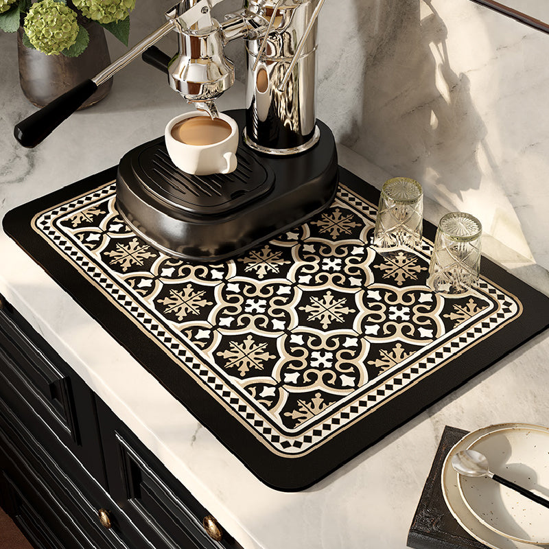 4design black morocco tile sink mat