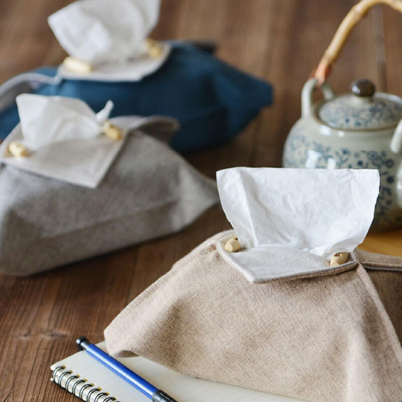 6color simple linen tissue case
