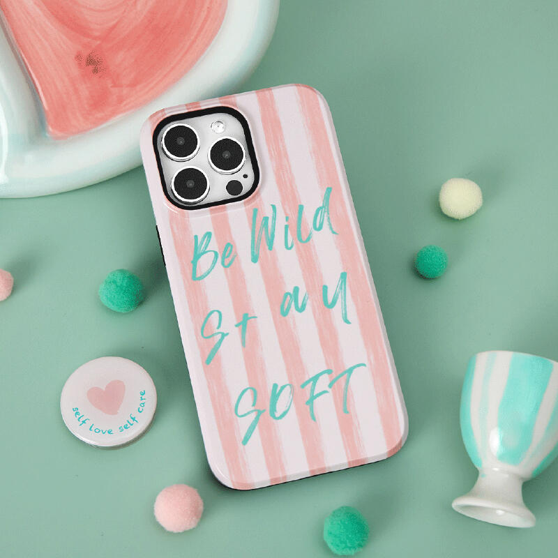 pink stripe logo iPhone case