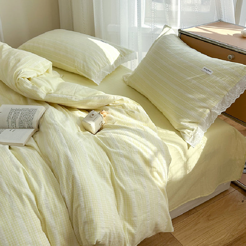 4color pastel color stripe bedlinen set