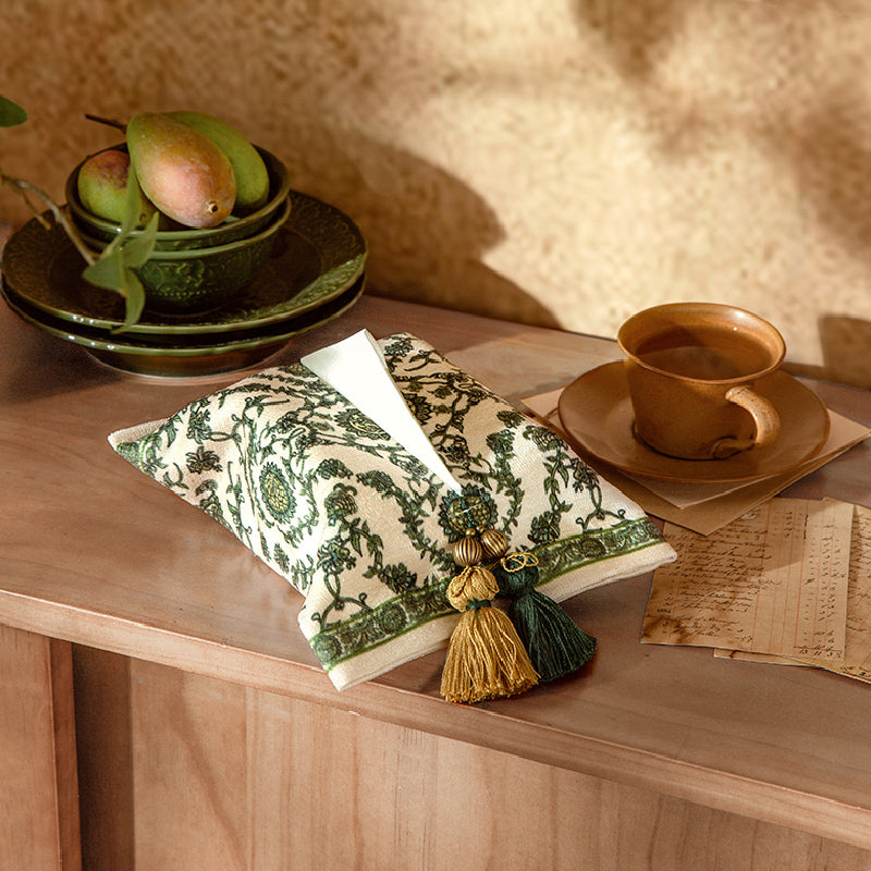 green ethnic vintage tissue case