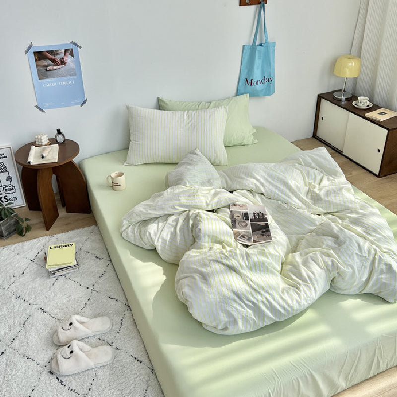 pastel stripe bedlinen set