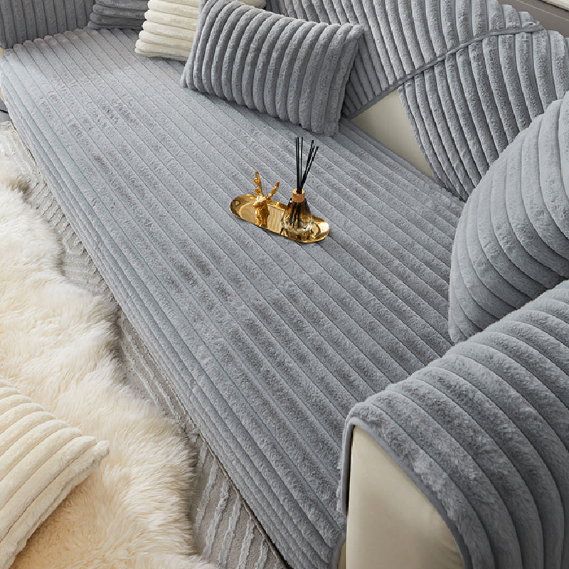 3color pastel simple stripe sofa mat