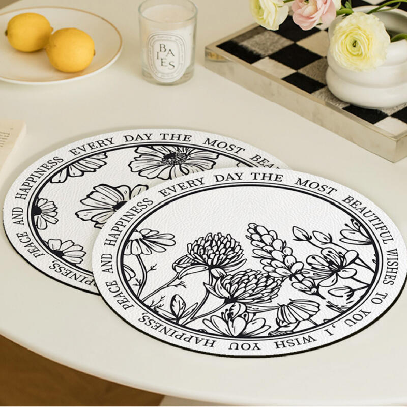 6design fancy floral round place mat