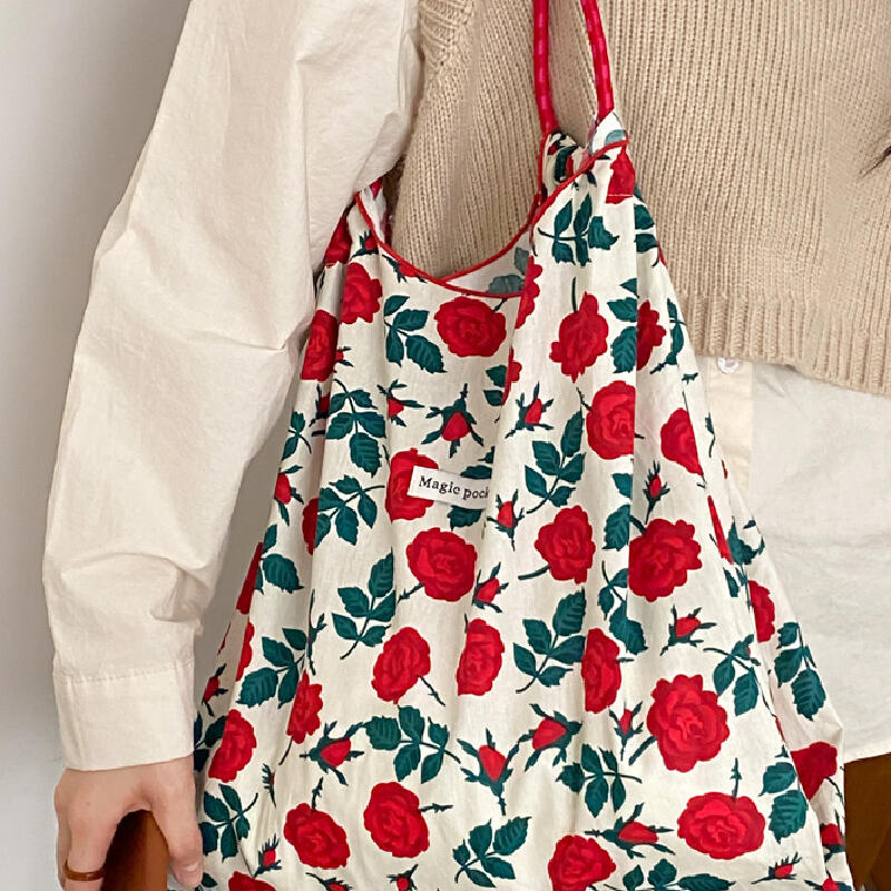 3design vivid floral tote bag