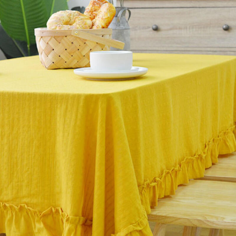 4color girly frill cotton table cloth