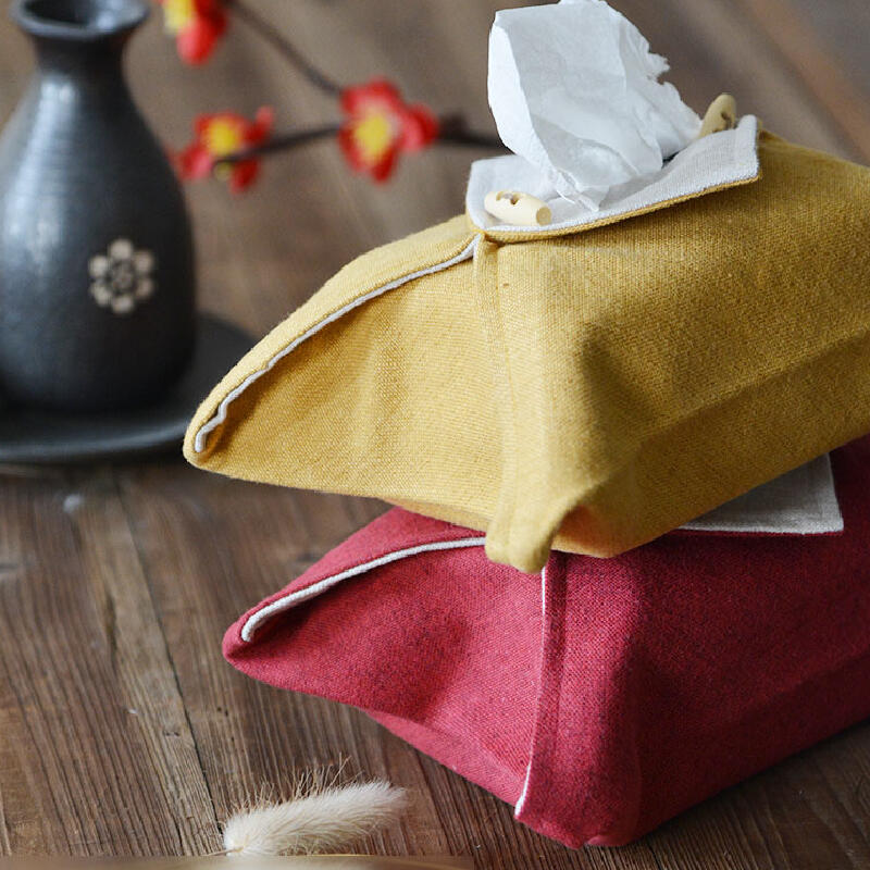 6color simple linen tissue case