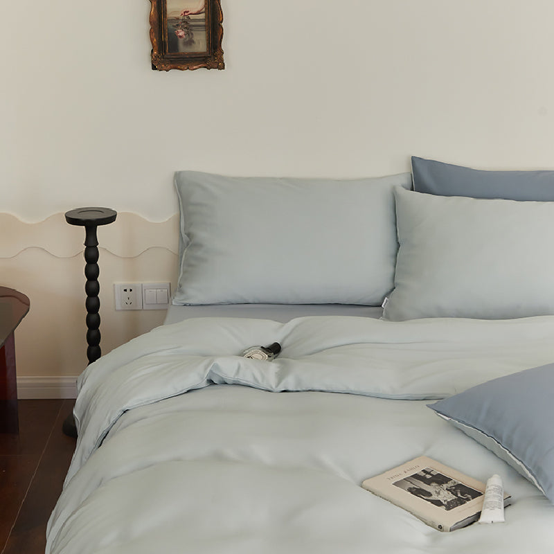 two-tone simple cotton bedlinen set