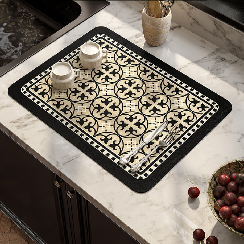 4design black morocco tile sink mat