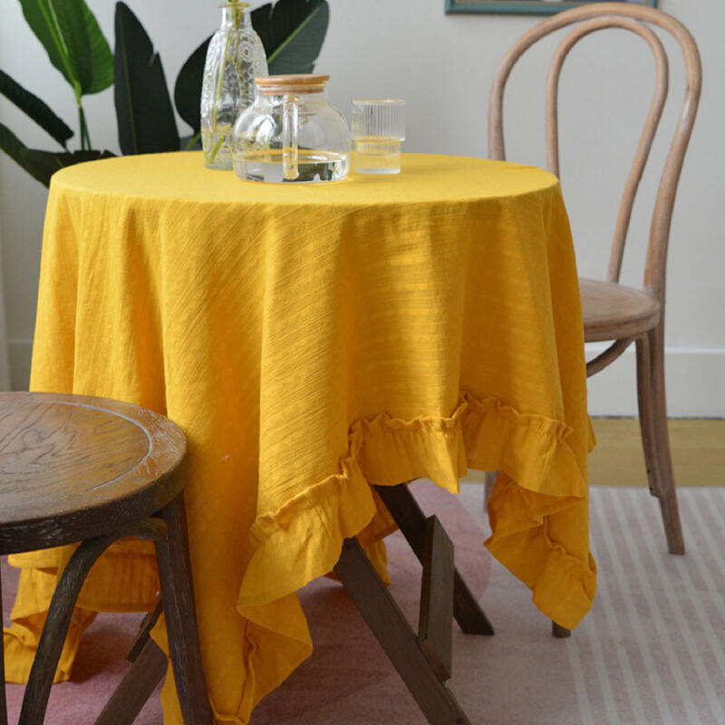 4color girly frill cotton table cloth