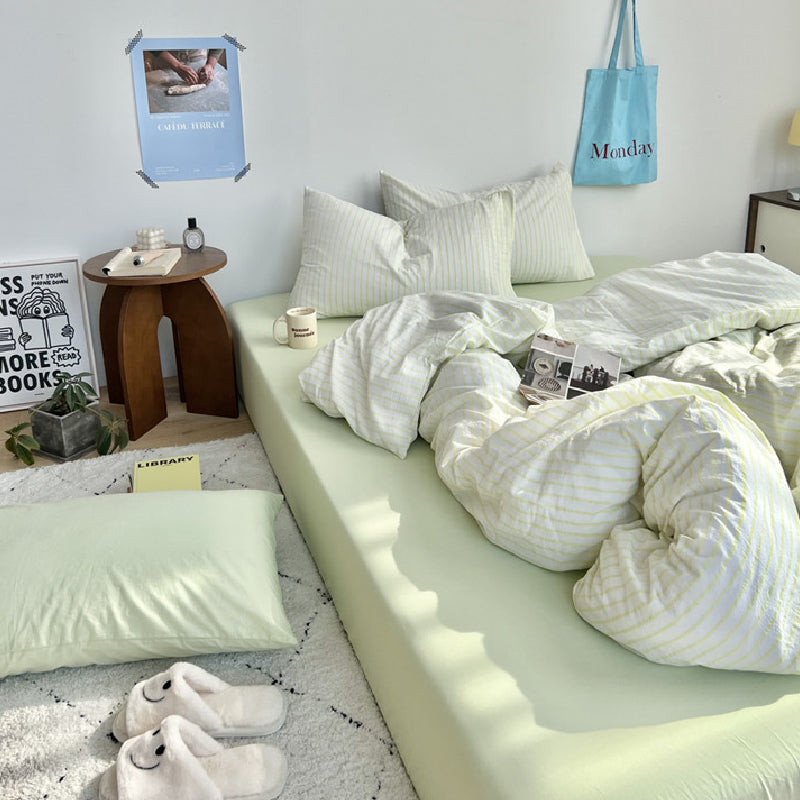 pastel stripe bedlinen set