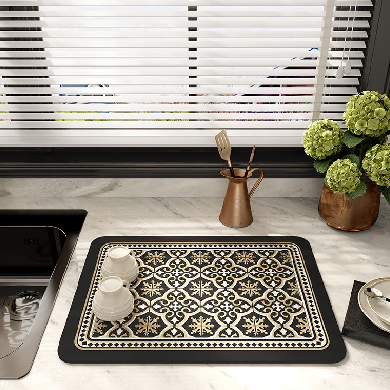 4design black morocco tile sink mat
