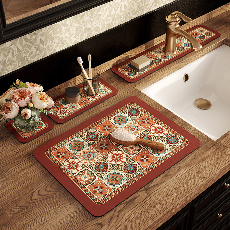 elegant geometric pattern bathroom coaster