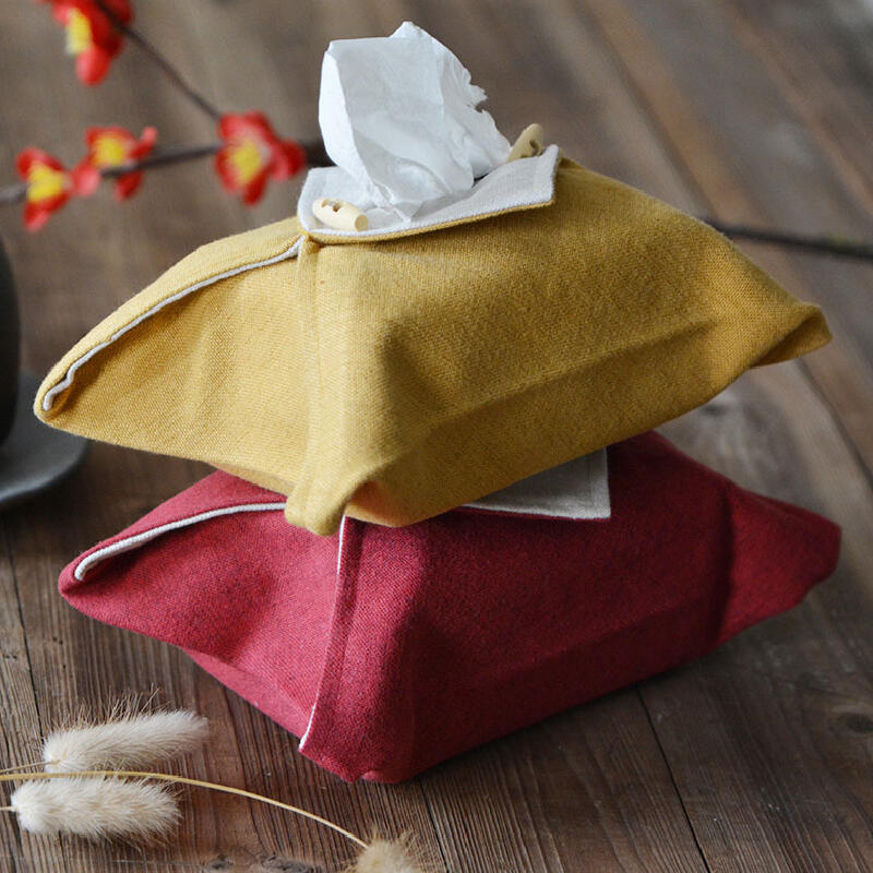 6color simple linen tissue case