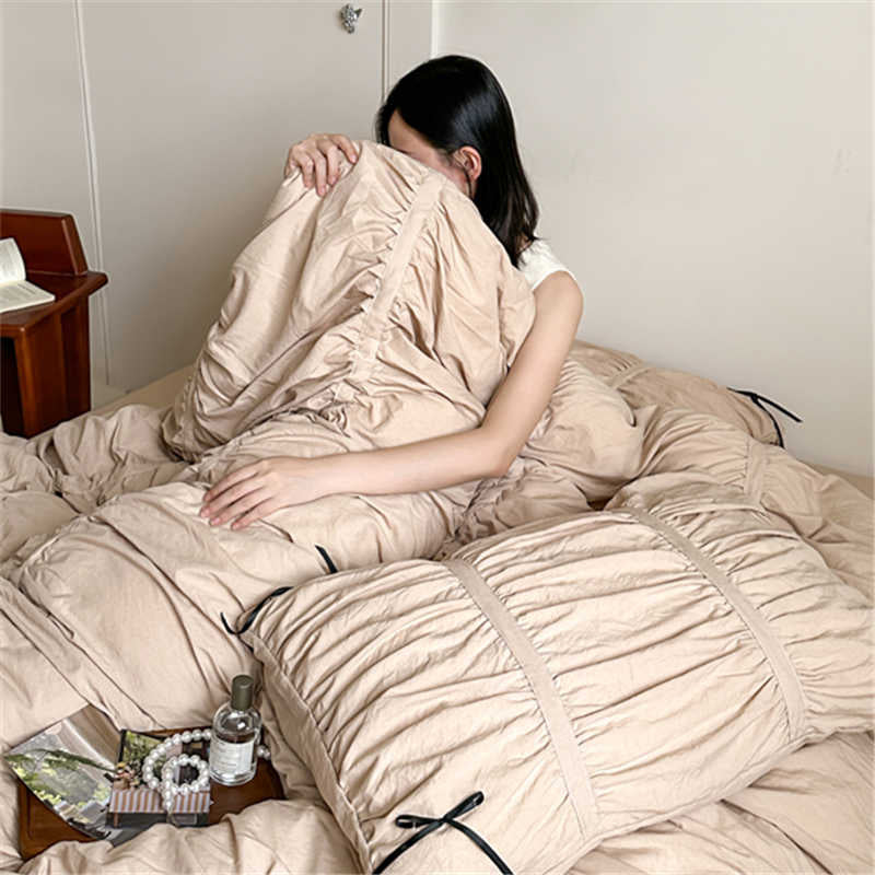 6color gathered ribbon bedlinen set