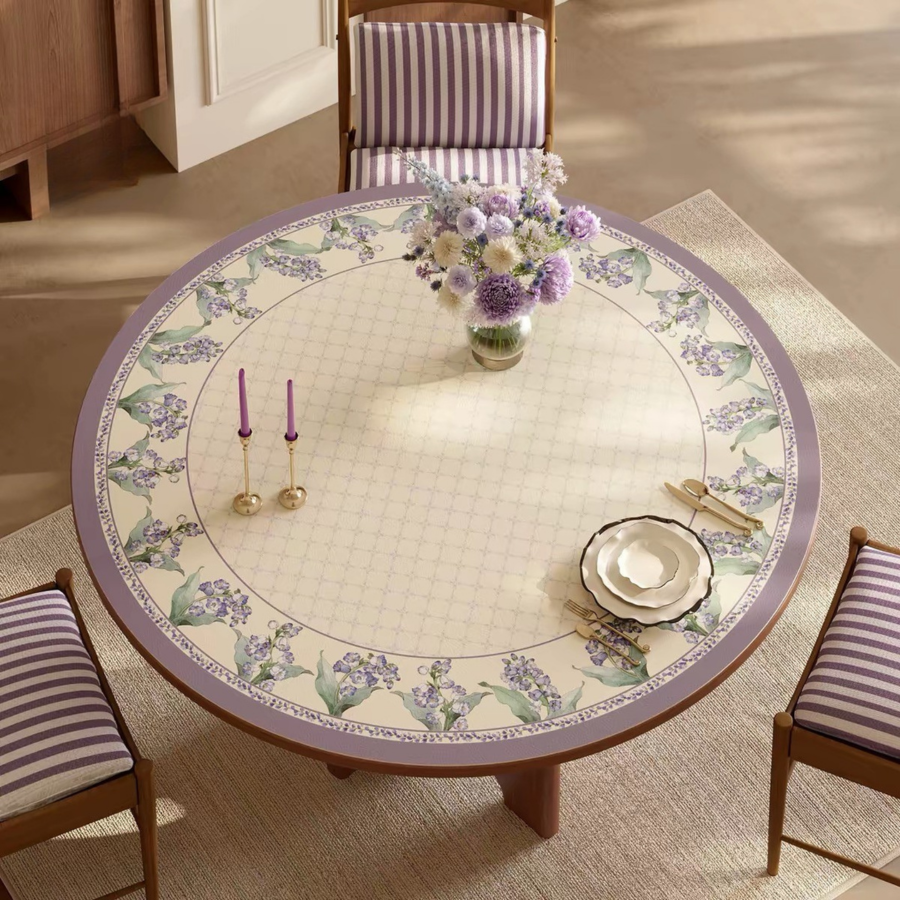 Purple Campanula round table mat