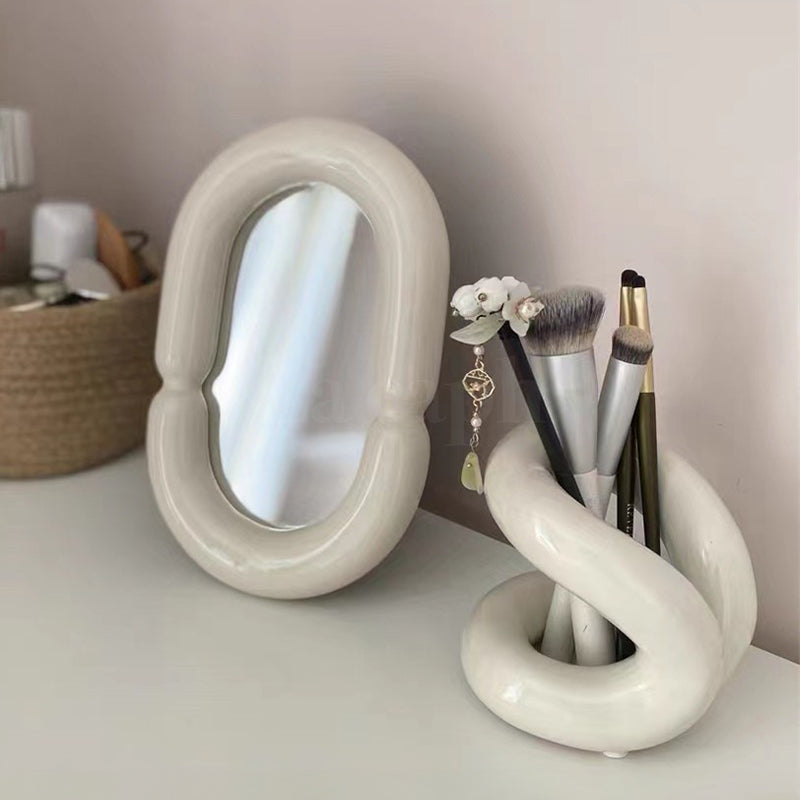 ceramic brush stand & miror (3colors)