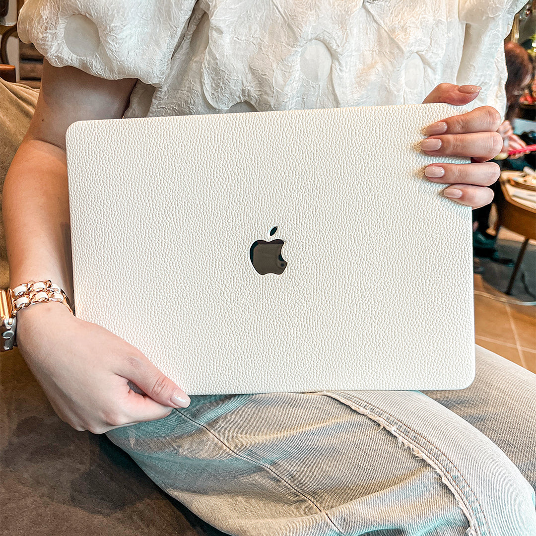 Ivory Leather Style MacBook Cover