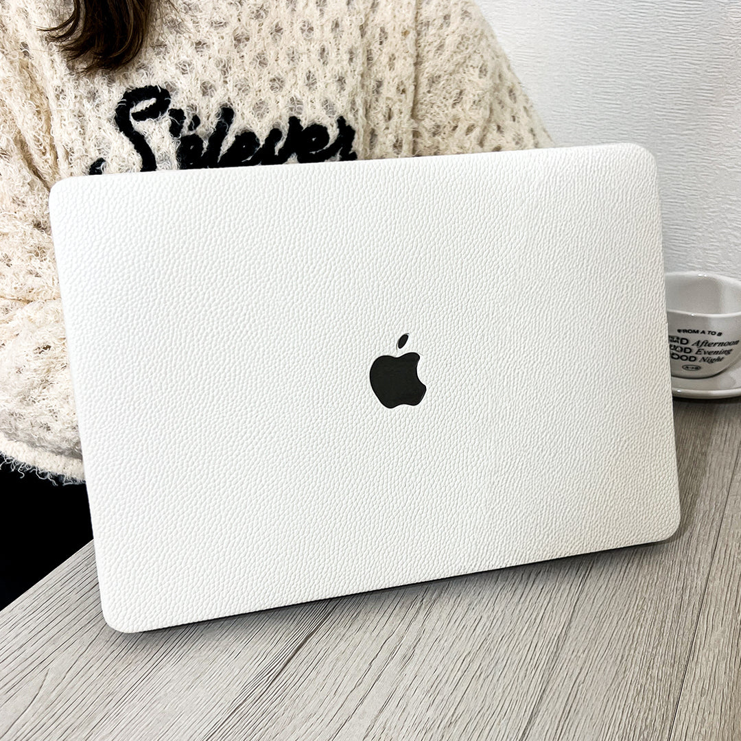 Ivory Leather Style MacBook Cover