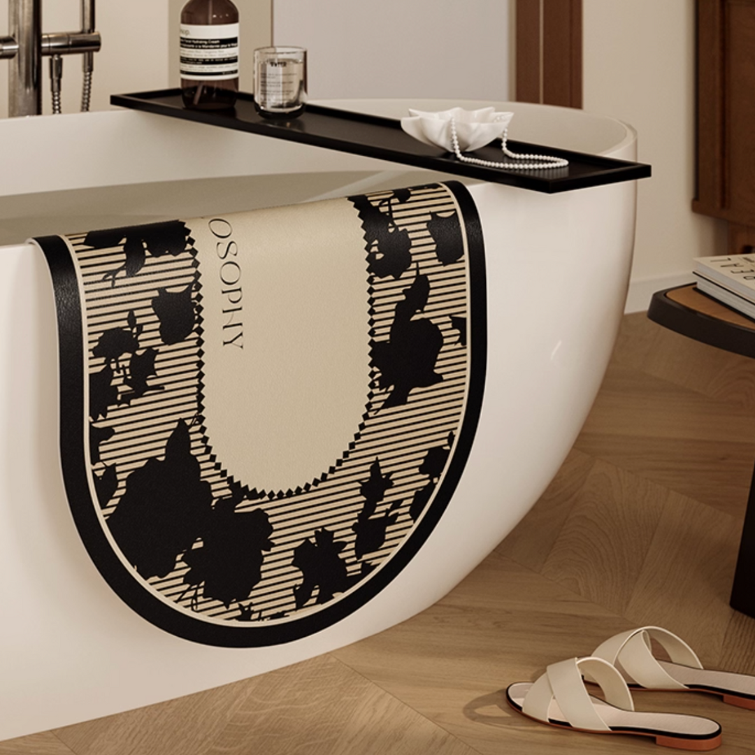 monotone flower bath mat (2design)