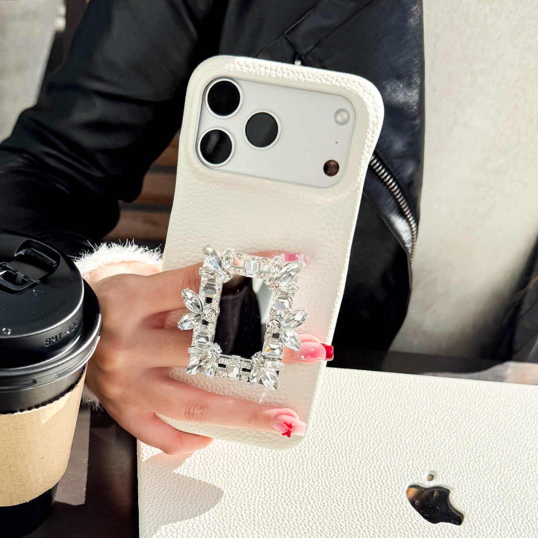 Jeweled Elegance Mirror & Grip iPhone Case