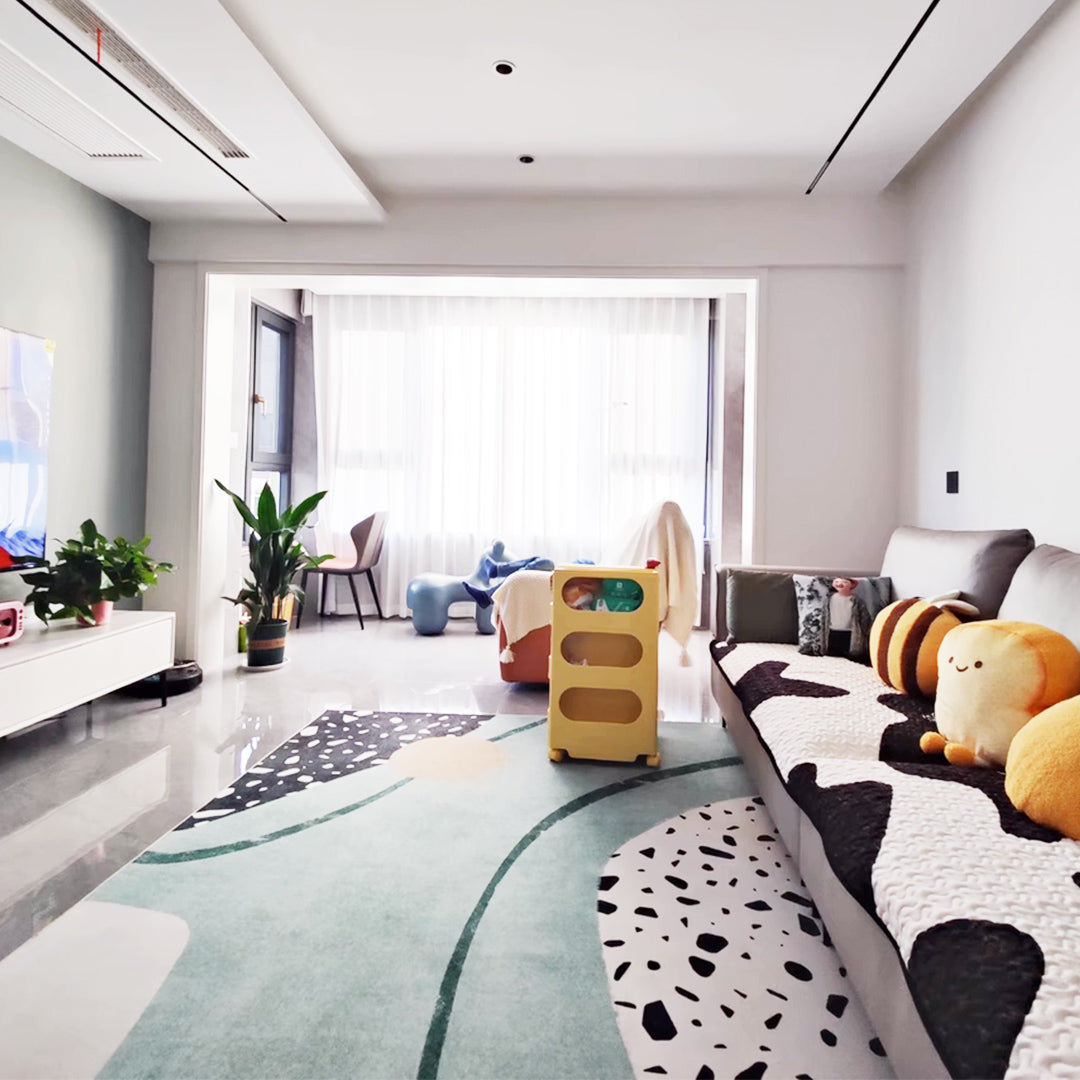 modern design green pattern square carpet