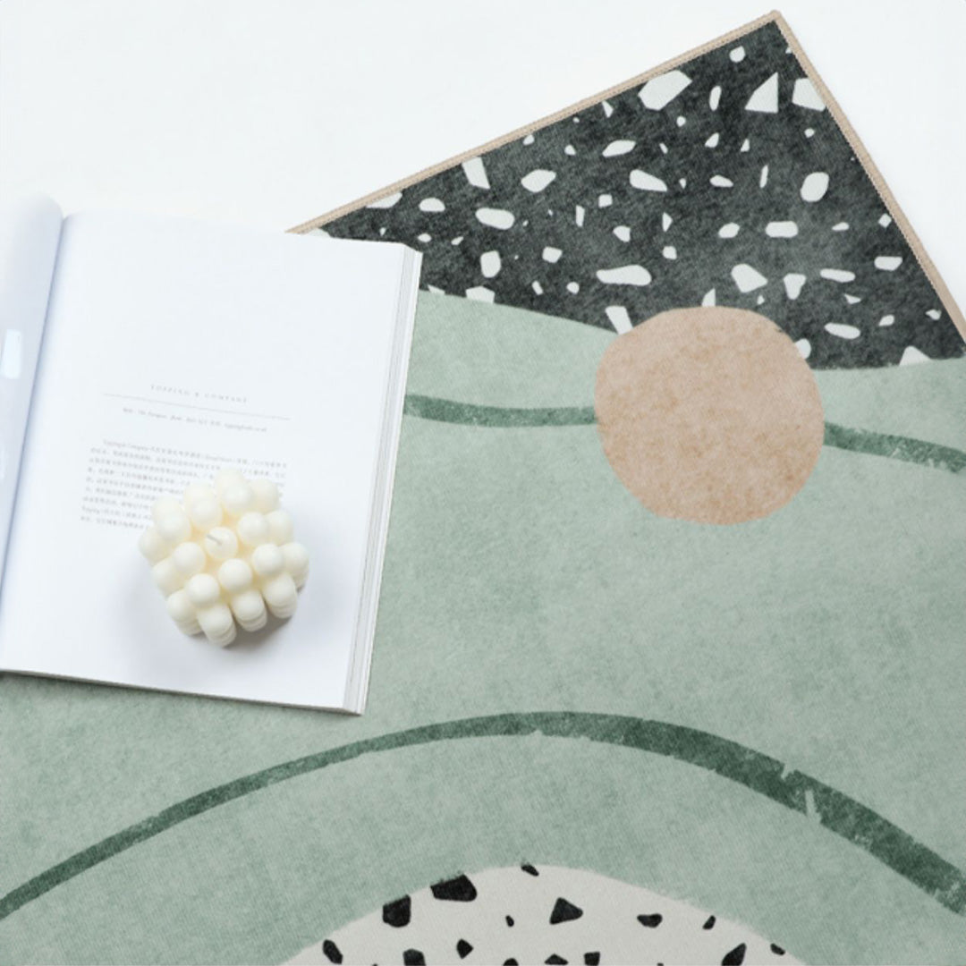 modern design green pattern square carpet