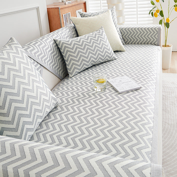 3color wavy line cool sofa cover