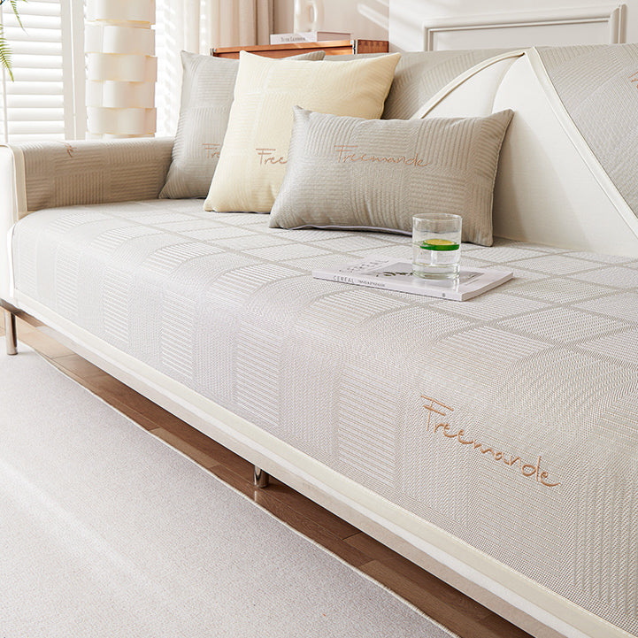 3color block pattern sofa cover