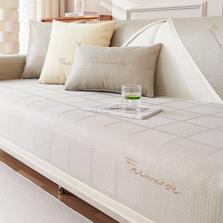 3color block pattern sofa cover