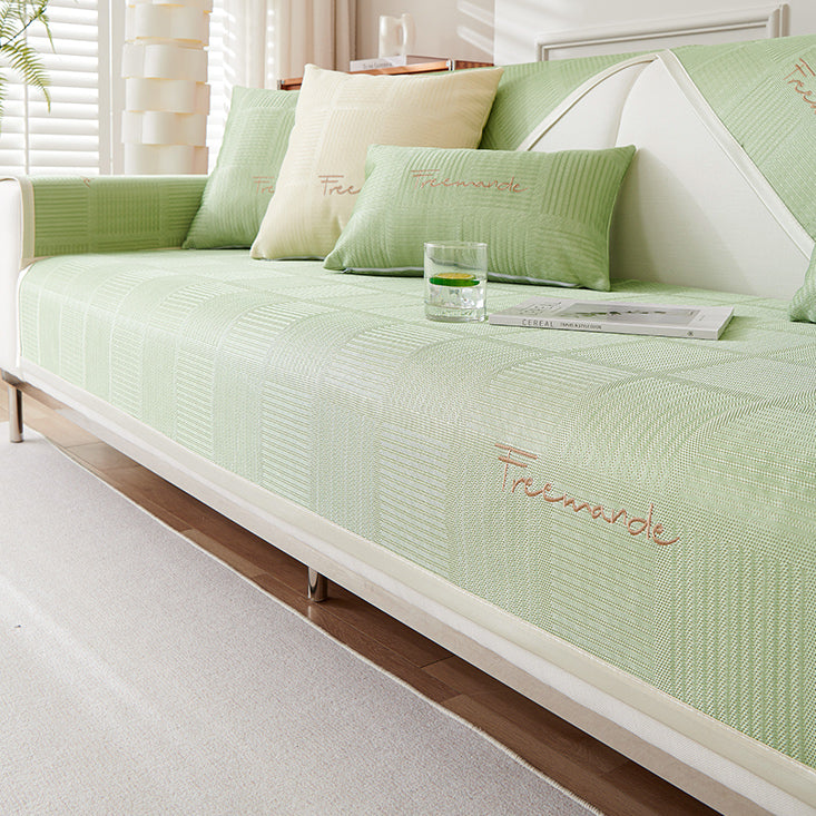 3color block pattern sofa cover