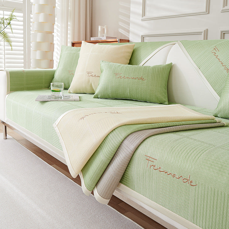 3color block pattern sofa cover