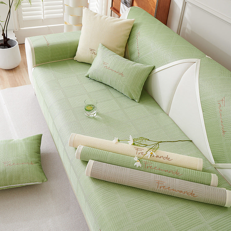 3color block pattern sofa cover