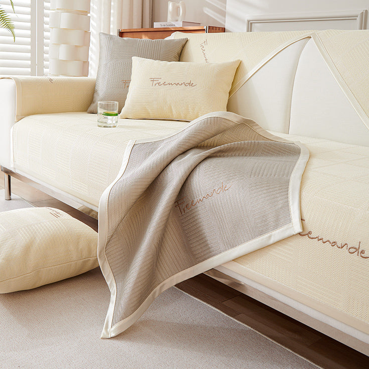 3color block pattern sofa cover