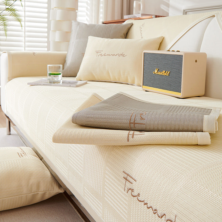 3color block pattern sofa cover