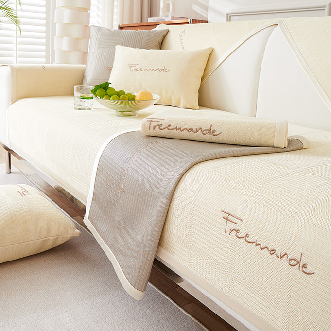 3color block pattern sofa cover