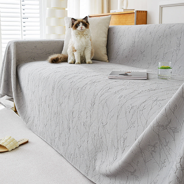 3color emboss flower sofa cover
