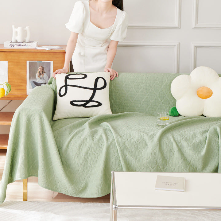 3color emboss flower sofa cover
