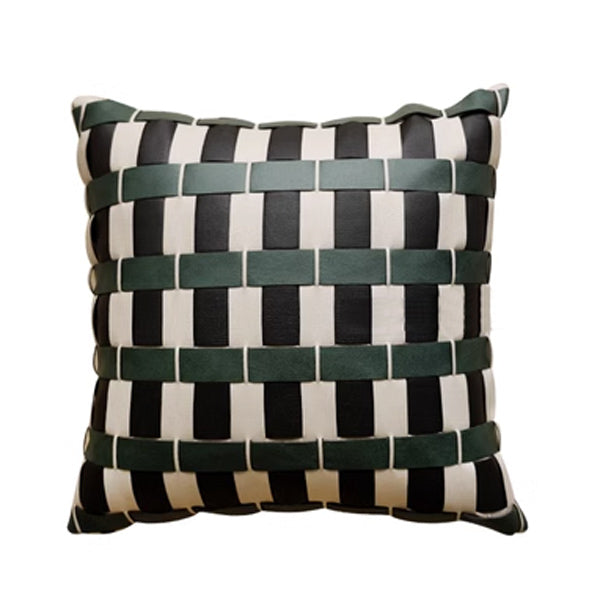 2design leather lattice cushion