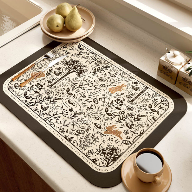 lost forest black sink mat