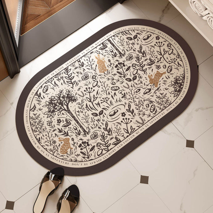 lost forest black bath mat