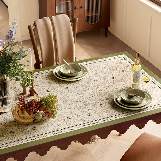 holiday green simple table mat